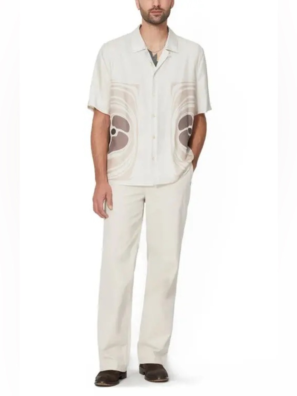 VAYDER Montague Oversize Camp Shirt Lyocel Silk Quiet Luxury Size Large NWT